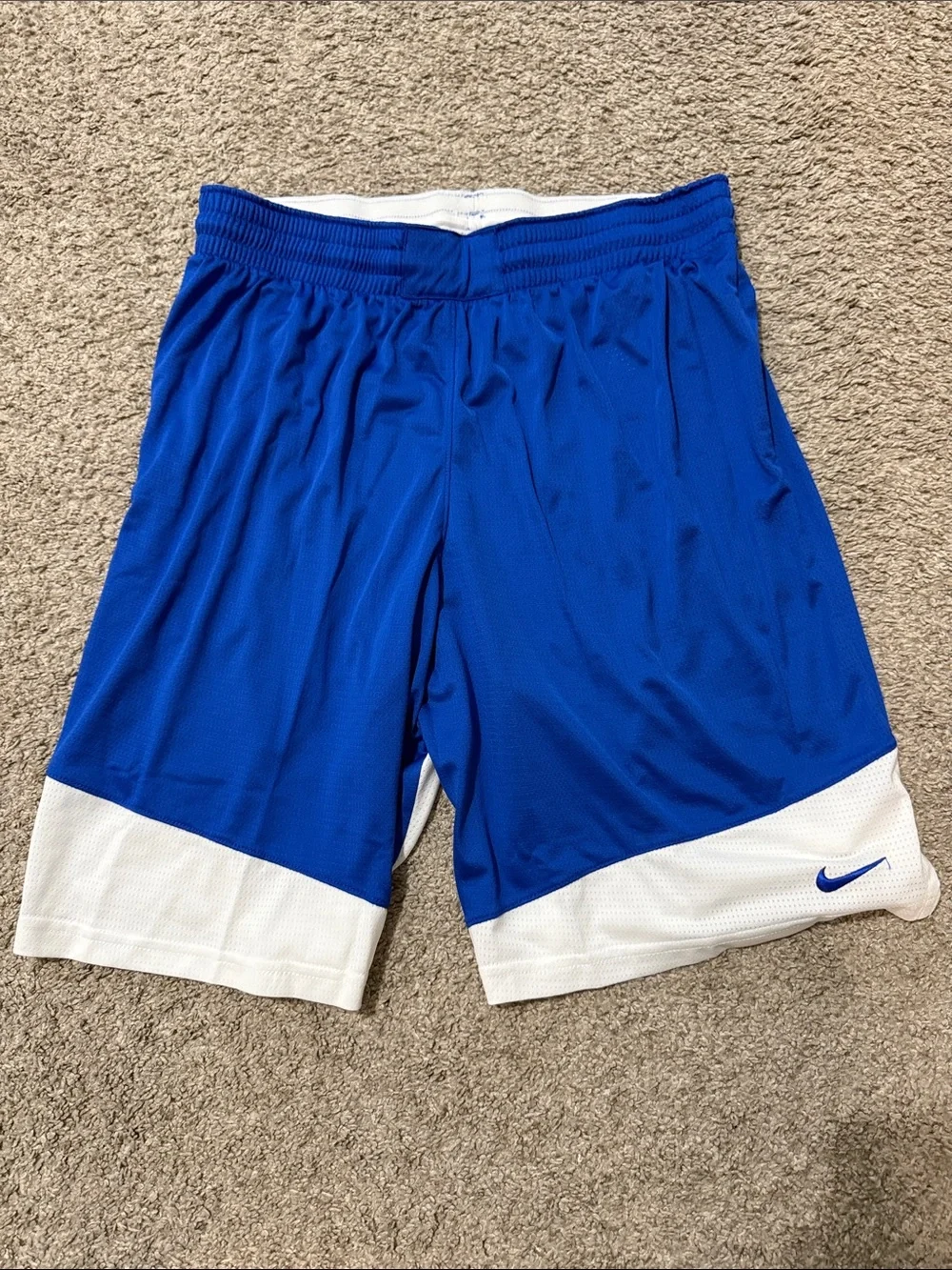 Nike Women’s Blue and White Athletic Mesh Shorts